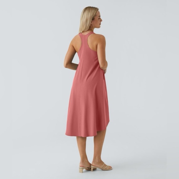 HALARA Breezeful Racerback Salmon High Low Flowy Midi Quick Dry Casual Dress XL - Picture 2 of 14